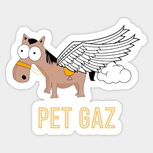 Pegasus Pet Gaz Funny French Pun About Farts Sticker